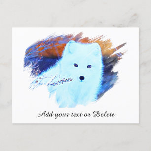 *~* Twig AP18 - Snow Fox White Fox Arctic Polar Postkarte