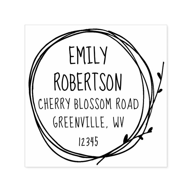 Twig Circle Friendly Country Nature Style Return A Permastempel (Design)