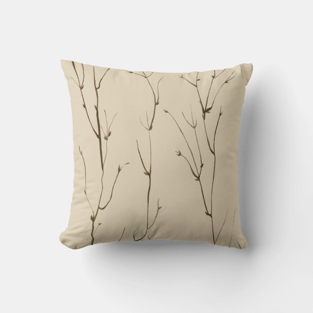 Twig Pattern Throw Pillow Kissen (Vorderseite)