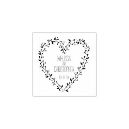 Twig und Berry Heart Wreath | Hochzeit Gummistempel