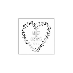 Twig und Berry Heart Wreath   Hochzeit Gummistempel