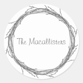 Twigs & Vines Runder Aufkleber