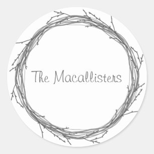 Twigs & Vines Runder Aufkleber