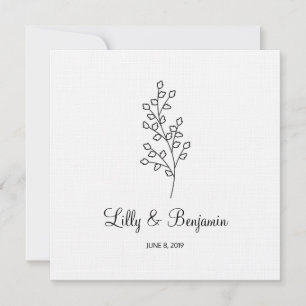 Twigs Wedding Monogram Invitation Design Einladung