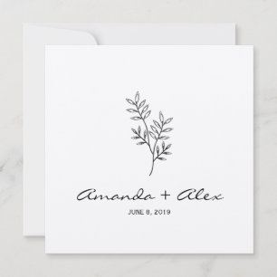 Twigs Wedding Monogram Invitation Design Einladung