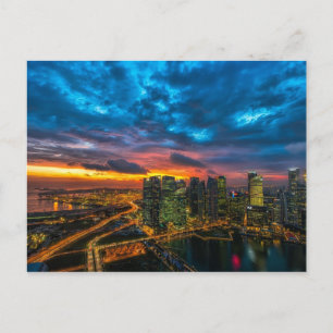 Twilght Manhattan City Skyline Postkarte