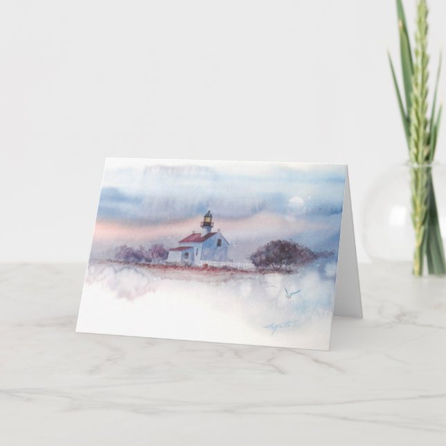 TWILIGHT AT OLD PT. LOMA LIGHTHOUSE, SAN DIEGO, CA KARTE (Vorderseite)