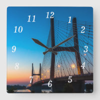 Twilight auf Bill Emerson Bridge Wall Clock