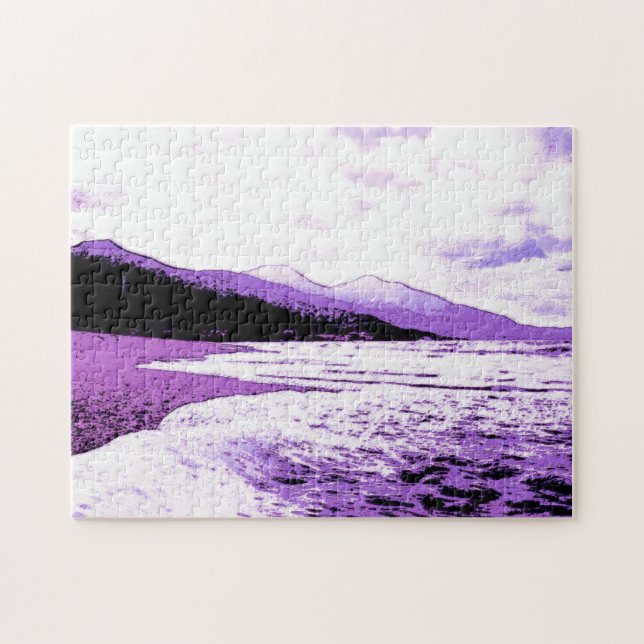 Twilight Beach in Violet und Lila Puzzle (Horizontal)