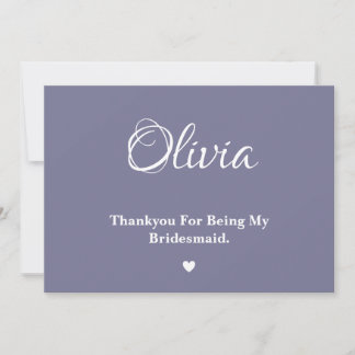 Twilight Bloom Bridesmaid Thankyou Card Dankeskarte