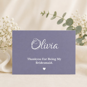 Twilight Bloom Bridesmaid Thankyou Card Dankeskarte