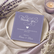 Twilight Bloom Minimal Wedding Flat Thankyou Card
