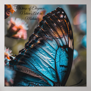 Twilight Blue: Macro Butterfly Flügel Poster