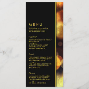 Twilight Bokeh Lights Wedding Menükarte