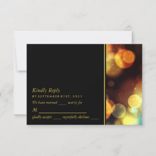 Twilight Bokeh Lights Wedding RSVP Karte