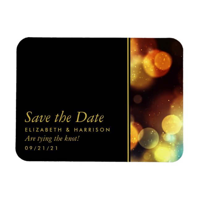 Twilight Bokeh Lights Wedding Save the Date Magnet (Horizontal)