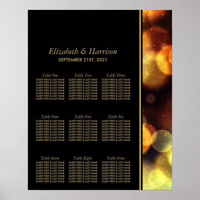 Twilight Bokeh Lights Wedding Seat Poster (Vorne)
