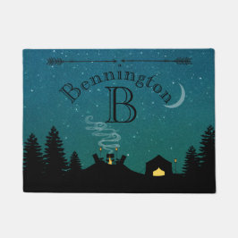 Twilight Camping Scene Door Mat Fußmatte