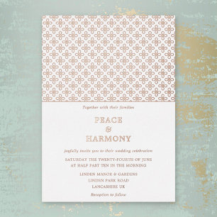 Twilight Charms Rose Gold White Wedding Folieneinladung
