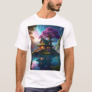 Twilight Cottage – Whimsy and Wonder on a Forest I T-Shirt