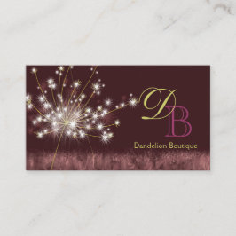 Twilight Dandelion Unique Monogram Visitenkarte