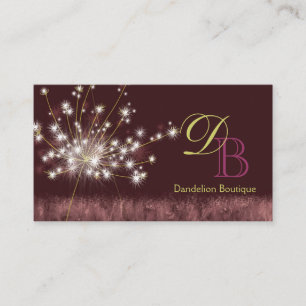 Twilight Dandelion Unique Monogram Visitenkarte