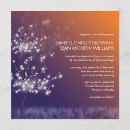 Twilight Dandelions Floral Wedding Einladung