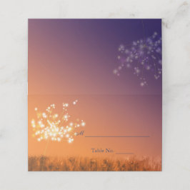Twilight Dandelions Wedding Platzkarte