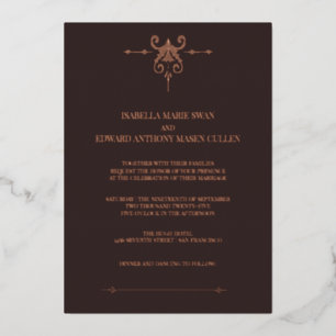 Twilight Dark Bella und Edward Hochzeit Folieneinladung