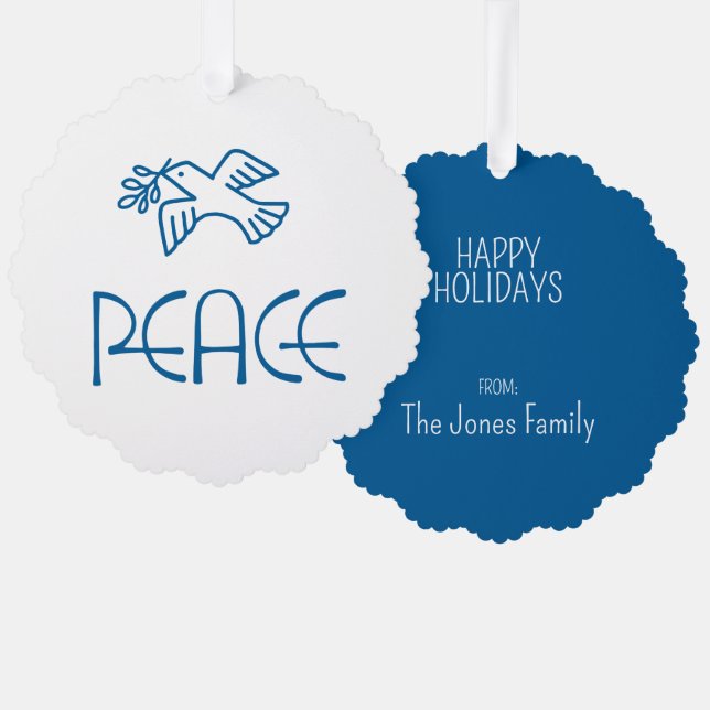 Twilight Dove of Peace Ornament Karte (Vorderseite/Rückseite)