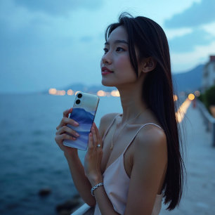 Twilight Drift Fluid Abstrakt Coastal iPhone 16 Hülle