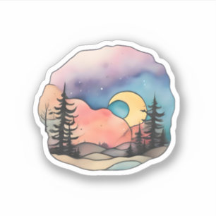 Twilight Embrace: Heiterkeit des Himmels Aufkleber
