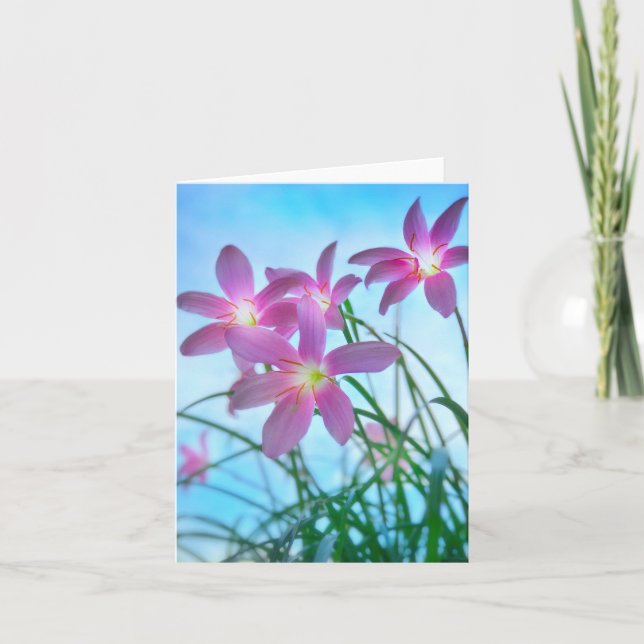 Twilight Fairy Lilies Note Card Karte (Vorderseite)