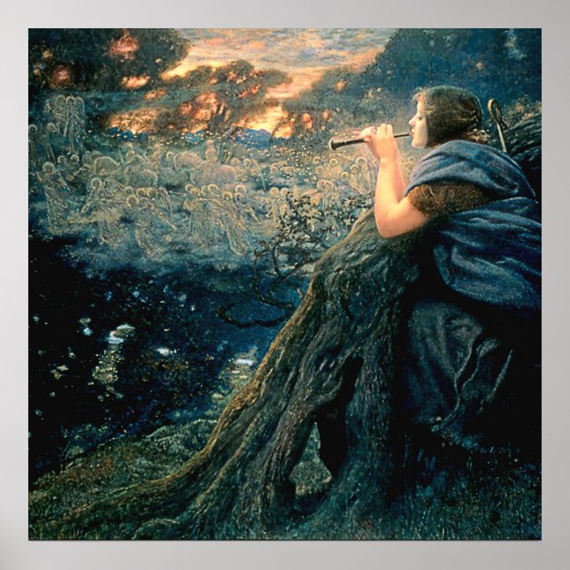 "Twilight Fantasy" von Edward Robert Hughes Poster (Vorne)