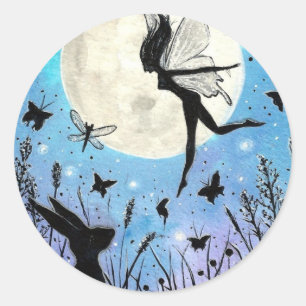 Twilight-Fee und Hare-Sticker Runder Aufkleber