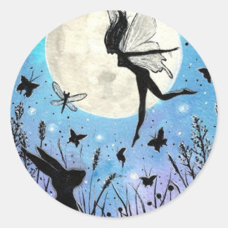 Twilight-Fee und Hare-Sticker Runder Aufkleber