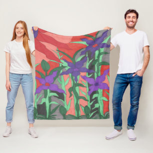 Twilight Floral Garden Fleecedecke