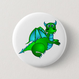 Twilight Flug - niedlicher grüner u. blauer Drach Button