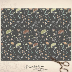 Twilight Forest Foliage Vintag botanisch Seidenpapier