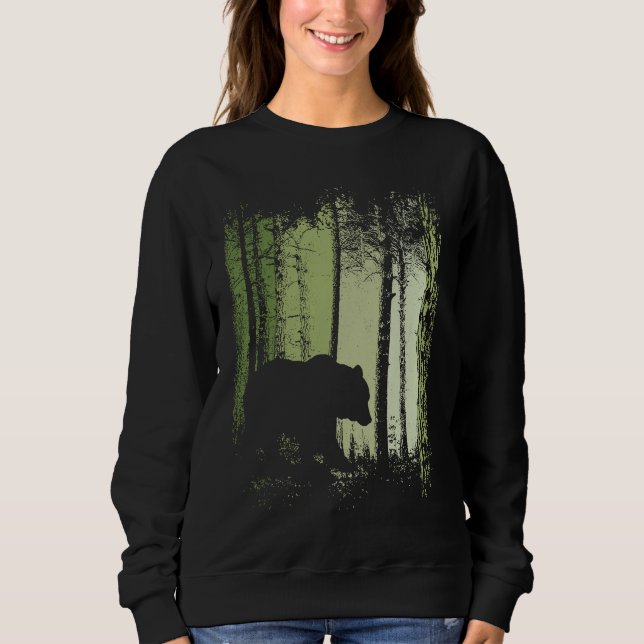 Twilight Forest Outdoor Romantic Grizzly Bear Silh Sweatshirt (Vorderseite)