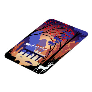 Twilight Forest Weihnachten Santa Schlitten Magnet