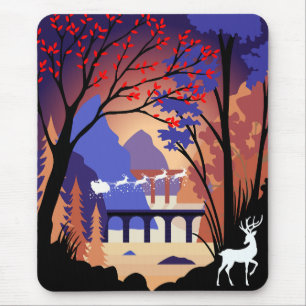 Twilight Forest Weihnachts-Santa-Schlitten Mousepad