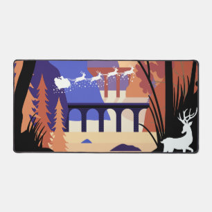 Twilight Forest Weihnachts-Santa-Schlitten Schreibtischunterlage