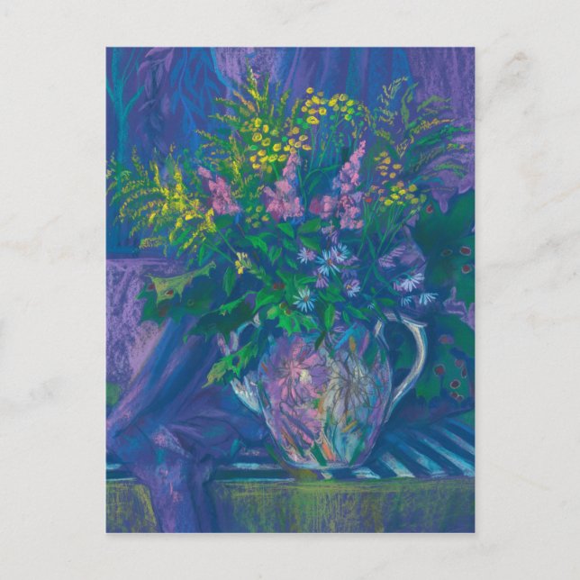 Twilight & Goldenrod Wildblumen Pastellfarben Postkarte (Vorderseite)