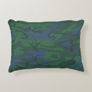 Twilight Green Camouflage Throw Kissen