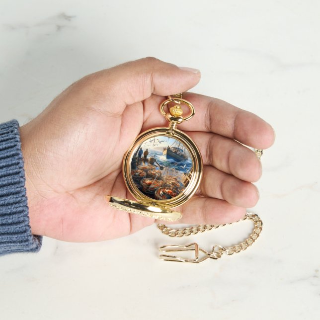 Twilight Harvest Fischer sammeln Krebse Armbanduhr (Hand)