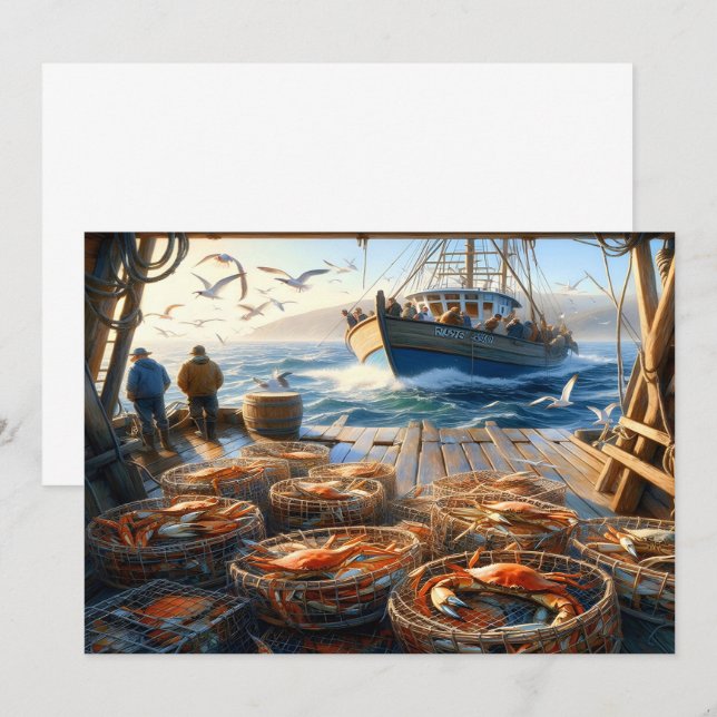 Twilight Harvest Fischer sammeln Krebse Dankeskarte (Vorne/Hinten)