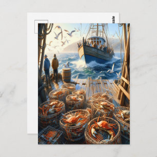 Twilight Harvest Fischer sammeln Krebse Postkarte