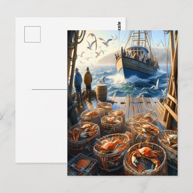 Twilight Harvest Fischer sammeln Krebse Postkarte (Vorne/Hinten)