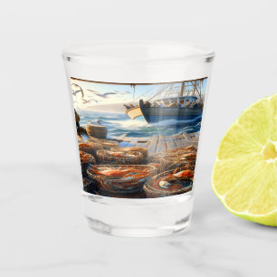 Twilight Harvest Fischer sammeln Krebse Schnapsglas